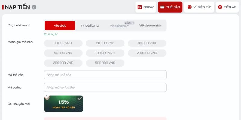 Cách thức để thực hiện nạp rút tiền đơn giản tại RED88